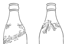 Patente de modelo industrial de botella de vidrio para envasar agua mineral concedida a la Sociedad Anónima Baños y aguas Minerales Cachantún, Valparaíso, 1944