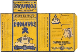 Envase de jabón en polvo marca Comadre, Santiago, 1950