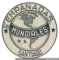 Empanadas mundiales: inscripción de marca efectuada por fabricante de empanadas, Santiago, 1940.