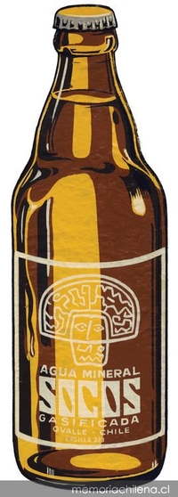 Socos: marca de agua mineral registrada por Heriberto Erlwein Schleyer, Ovalle, 1970.