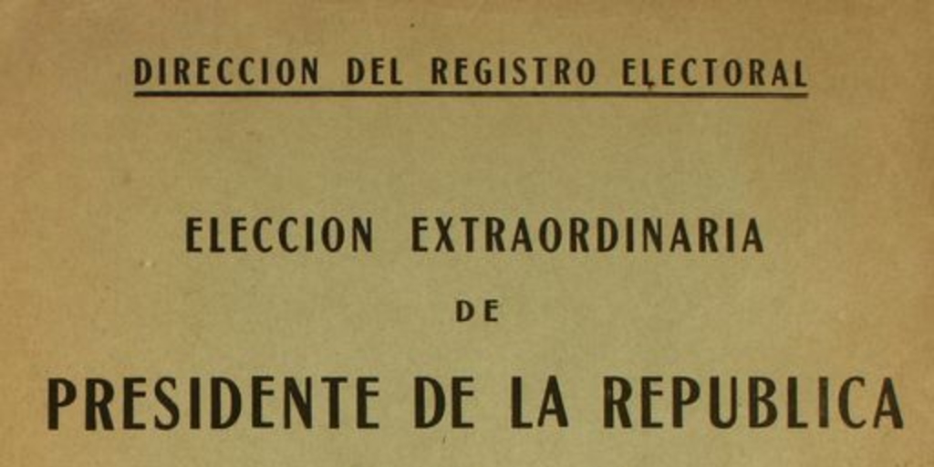 Elección extraordinaria de Presidente de la República efectuada en 4 de Septiembre de 1946