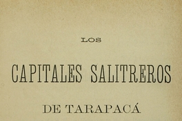 Los capitales salitreros de Tarapacá