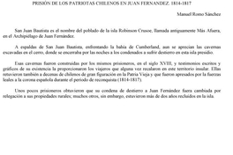 Prisión de los patriotas chilenos en Juan Fernández
