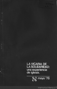 La Vicaría de la Solidaridad: una experiencia de Iglesia: mayo 1978