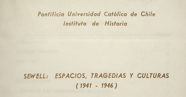 Sewell: espacios, tragedias y culturas