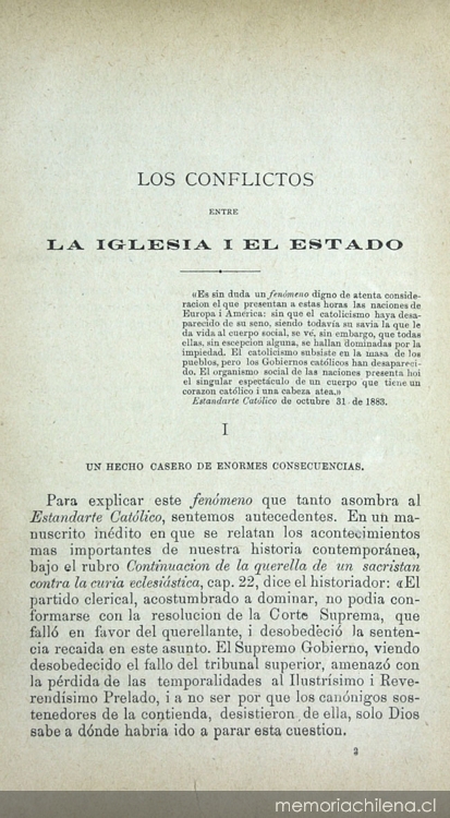 Los conflictos entre la Iglesia i el Estado