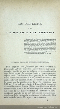 Los conflictos entre la Iglesia i el Estado