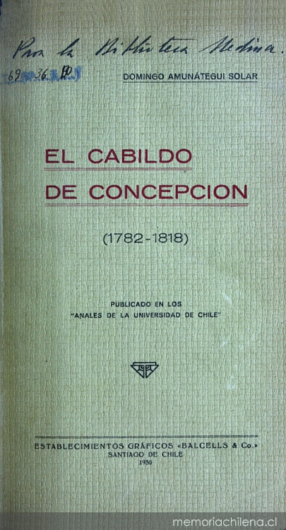 El Cabildo de Concepción: (1782-1818)