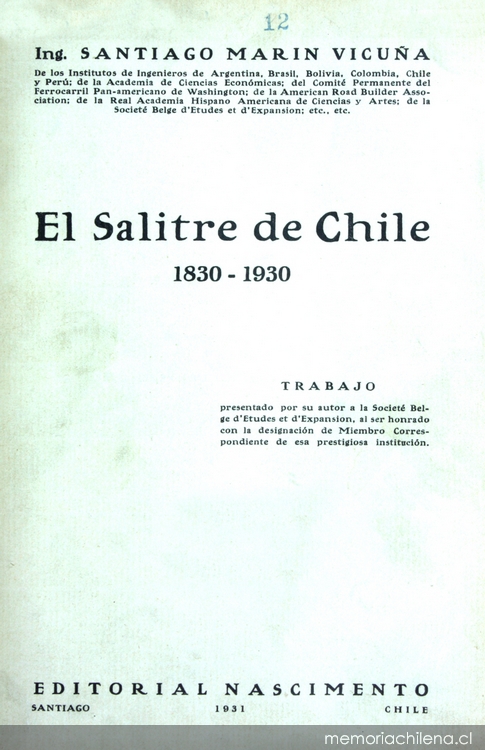 El salitre de Chile 1830-1930