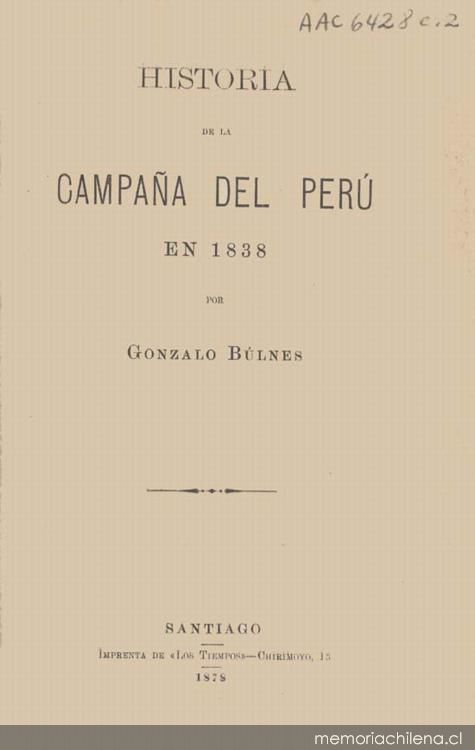 Historia de la Campaña del Perú en 1838