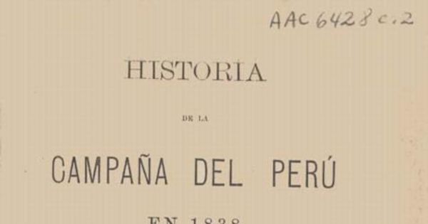 Historia de la Campaña del Perú en 1838