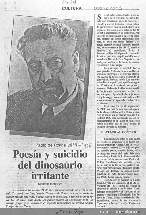 Poesía y suicidio del dinosaurio irritante