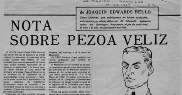 Nota sobre Pezoa Véliz.