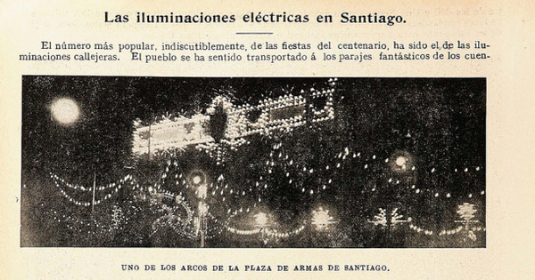 Iluminaciones eléctricas en Santiago, 1910