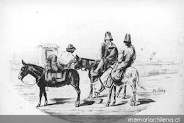 Arrieros a caballo, siglo XIX