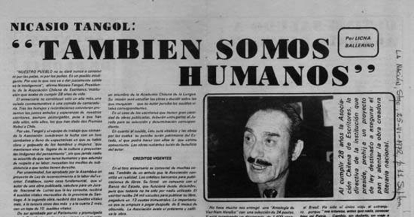 Nicasio Tangol : también somos humanos