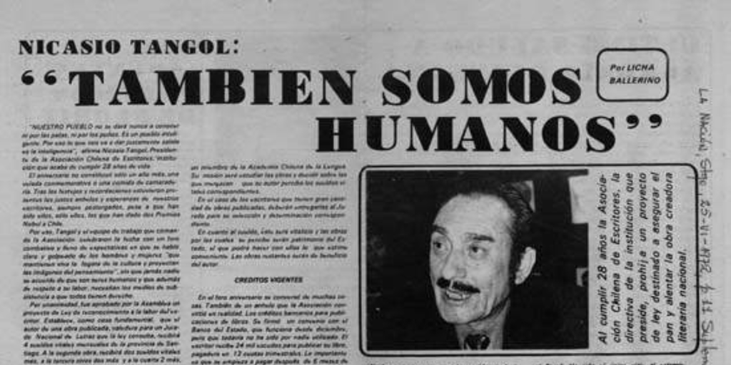 Nicasio Tangol : también somos humanos