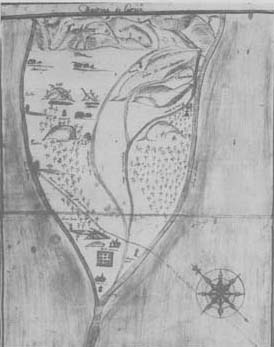 Plano de Curicó, ciudad fundada en 1743