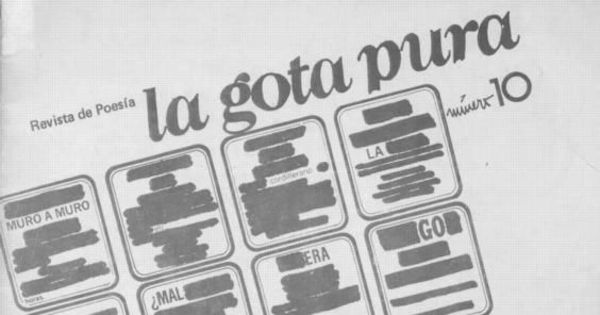 La gota pura : revista de poesía : año 2, n° 10, abril 1984