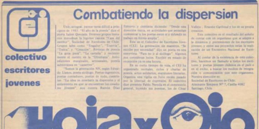 Hoja x ojo : n° 1, octubre 1983