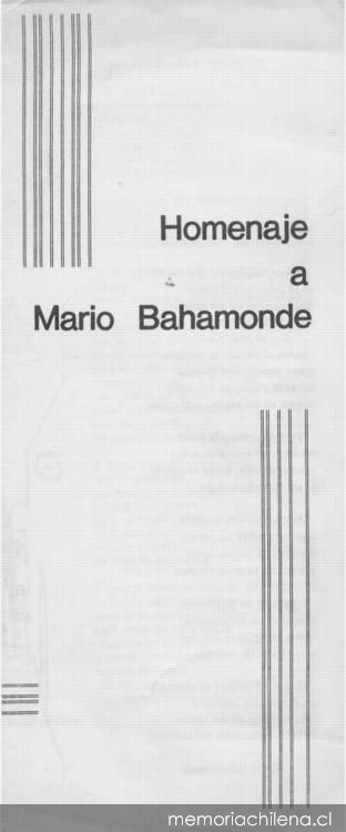 Homenaje a Mario Bahamonde