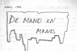 De mano en mano : poetario tríptico