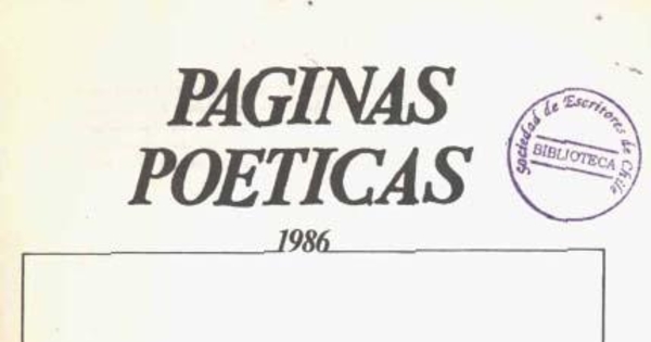 Páginas poéticas : 1986