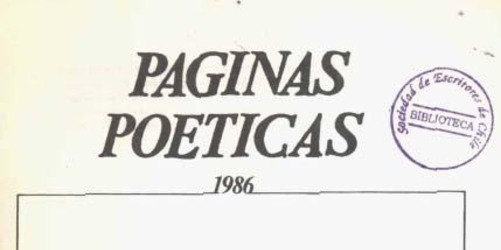 Páginas poéticas : 1986