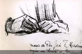Manos de don José Toribio Medina según un boceto