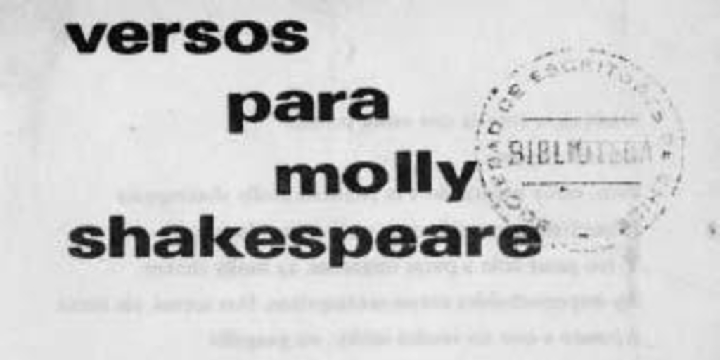 Versos para Molly Shakespeare