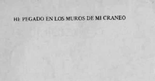 He pegado en los muros de mi cráneo : Como ustedes ; Nada es el verso...