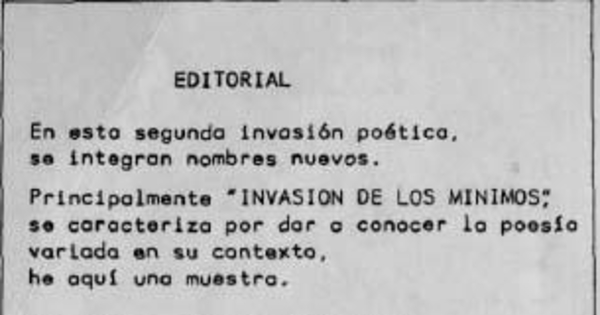 La invasión de los mínimos : n° 2, agosto 1987