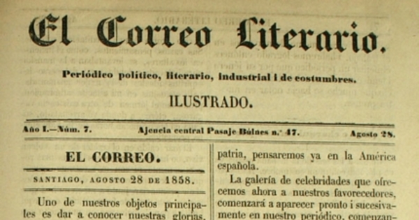 El correo literario: año 1, nº 7, 28 de agosto de 1858