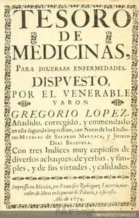 Tesoro de medicinas para diuersas enfermedades