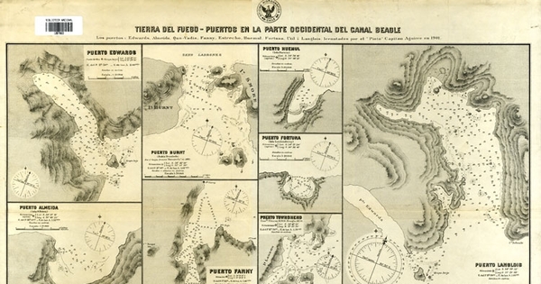 Tierra del Fuego [mapa] : puertos en la parte occidental del Canal Beagle