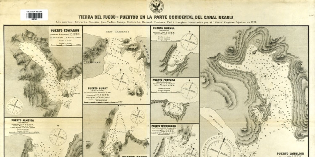 Tierra del Fuego [mapa] : puertos en la parte occidental del Canal Beagle