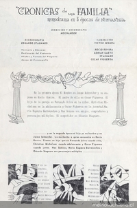 Programa "Crónicas de una familia" Teatro Antonio Varas, 1964