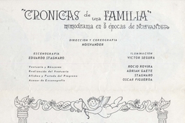 Programa "Crónicas de una familia" Teatro Antonio Varas, 1964