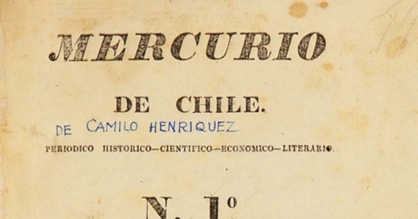 El Mercurio de Chile: n° 1-25, enero de 1822 a abril 1823