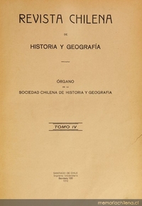 Revista chilena de historia y geografía: año II, tomo IV, n° 8, 1912