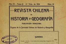 Revista chilena de historia y geografía: año IV, tomo X, n° 14, 1914