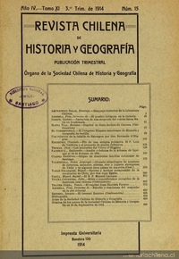 Revista chilena de historia y geografía: año IV, tomo XI, n° 15, 1914