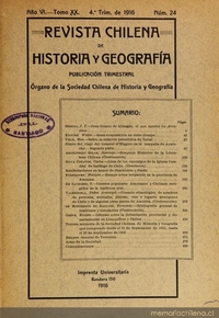Revista chilena de historia y geografía: año VI, tomo XX, n° 24, 1916