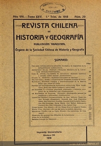 Revista chilena de historia y geografía: año VIII, tomo XXV, n° 29, 1918