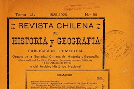 Revista chilena de historia y geografía: tomo LI, n° 55, 1925-1926