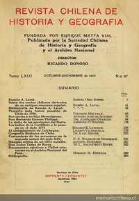 Revista chilena de historia y geografía: tomo LXIII, n° 67, octubre-diciembre 1929