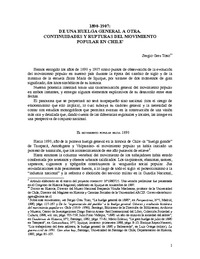 1890-1907: De una Huelga General a Otra. Continuidades y Rupturas del Movimiento Popular en Chile.