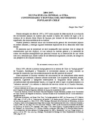 1890-1907: De una Huelga General a Otra. Continuidades y Rupturas del Movimiento Popular en Chile.