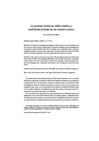 Pacheco, Juan Antonio "La prensa árabe en Chile: sueños y realidades árabes en un mundo nuevo".