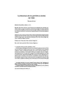 Del Amo, Mercedes. "La literatura de los periódicos árabes de Chile"